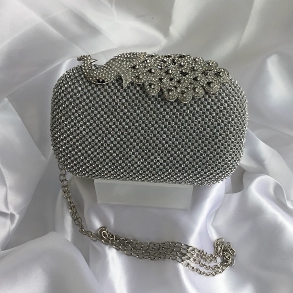 Handbags - Rhinestone Mesh Evening Clutch